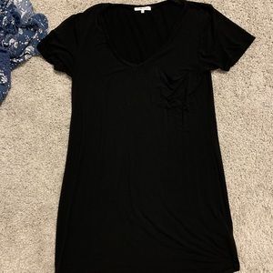 Black v-neck dress